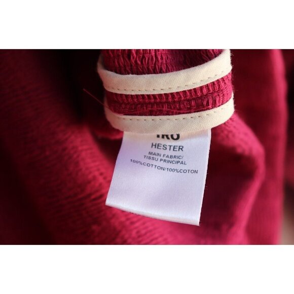 IRO Women Size 40 US8 Medium Fuchsia Pink Hester Frayed Cotton-Jacquard Top $590 - Picture 9 of 10